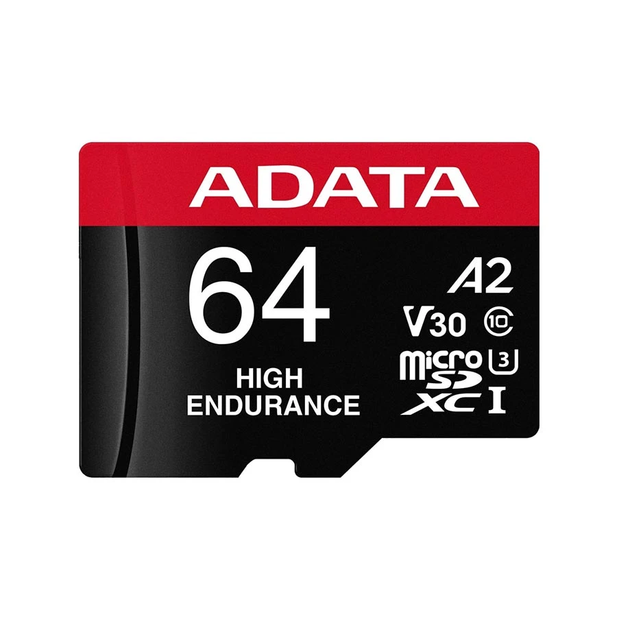 ADATA High Endurance 64GB MicroSD UHS-I V30 A2 Card with Adapter