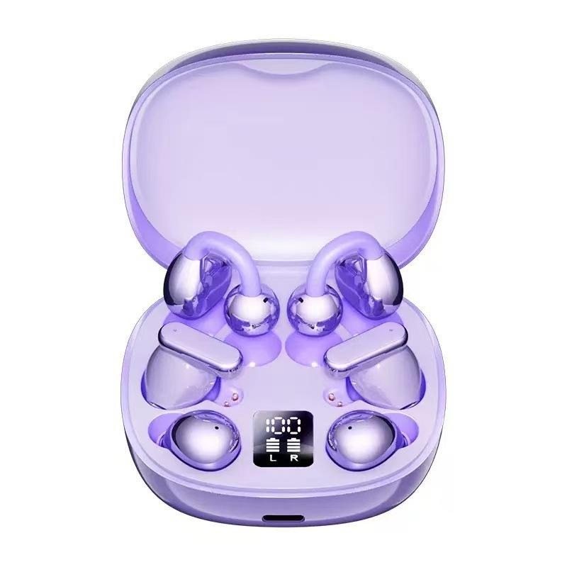 Q102 3-in-1 3Pairs Wireless Bluetooth Earbuds 6 Earphones Clip on & in Ear TWS Headphones HD Digital Display Voice Control Waterproof
