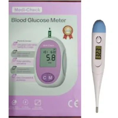Medi-Check Blood Glucose Meter with Free Thermometer
