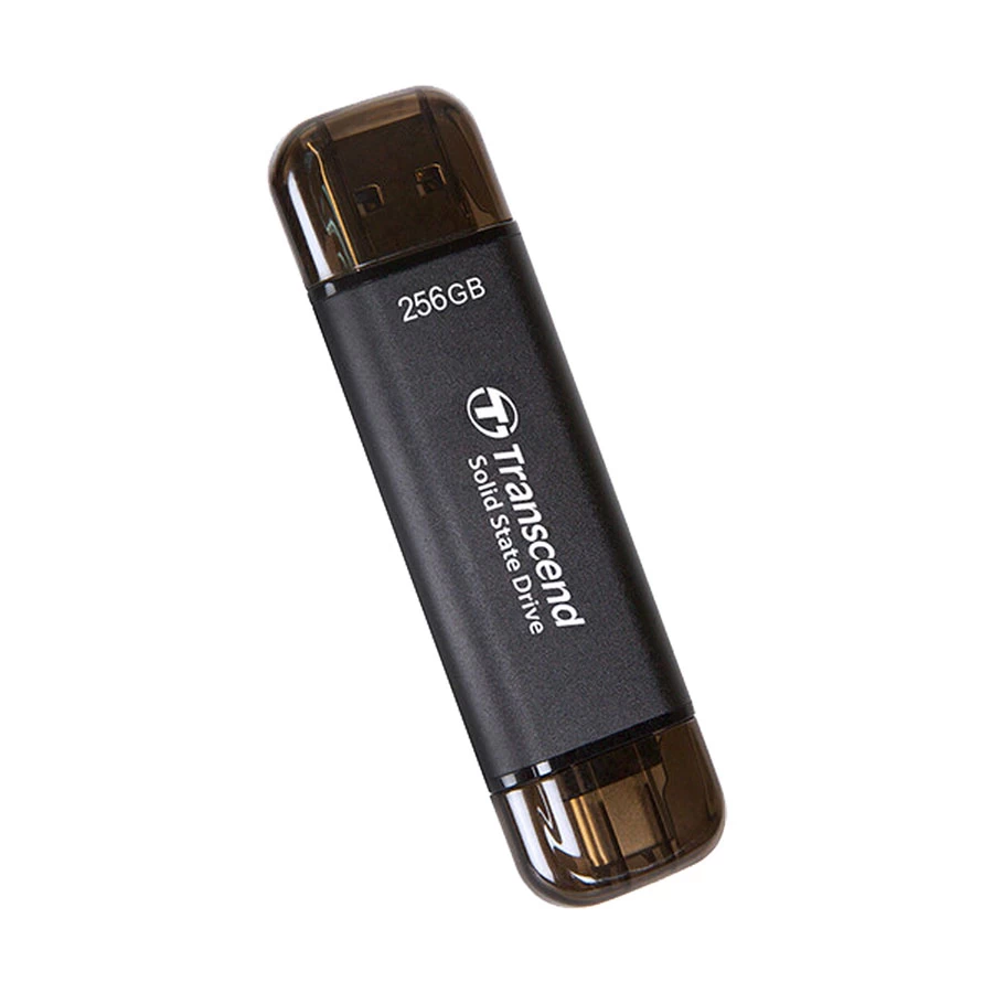 Transcend ESD310C 256GB USB Type-A & Type-C OTG Black Portable SSD