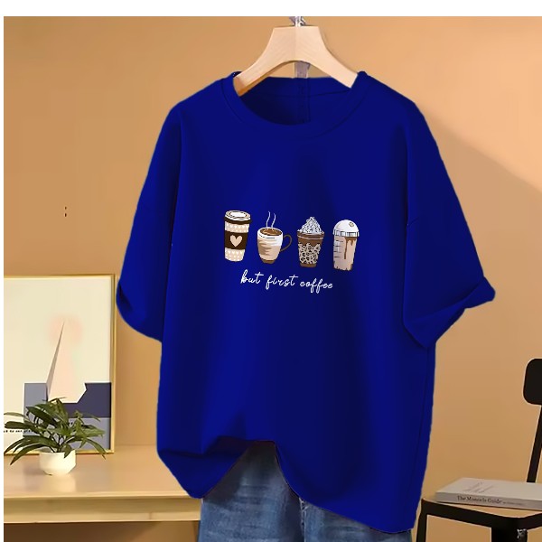 Drop shoulder T-shirt for Women (Blue)