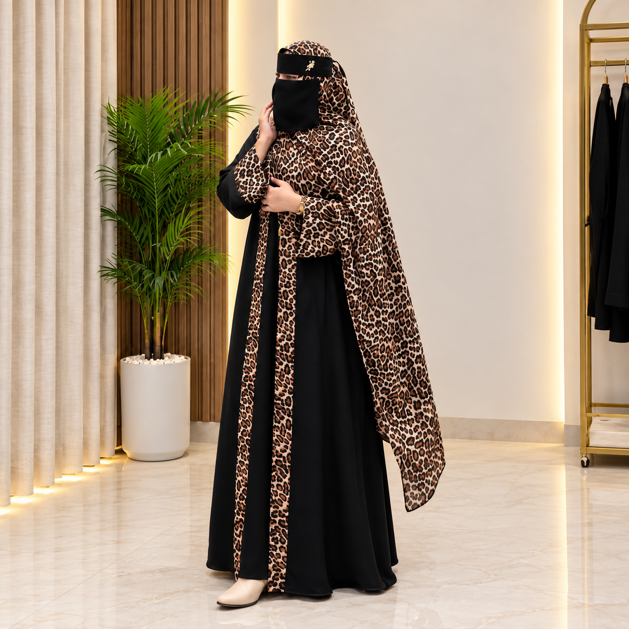 Tiger Print Abaya – 01