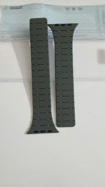 Dual Color Stop Times High Silicon Strap For Smart Watch (Olive Green + Blue)