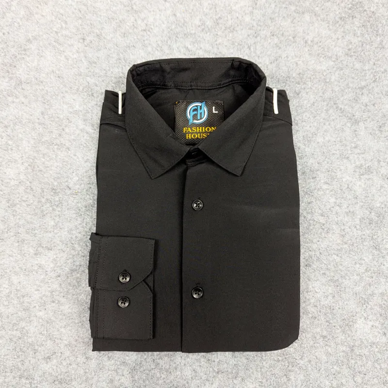 Premium China Micro Stig Shirt (Formal / Casual) (Black)