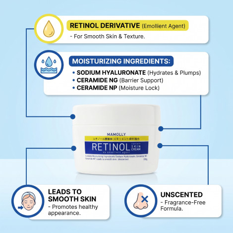 Mamolly Retinol Contain Skin Cream 200g (Japan)