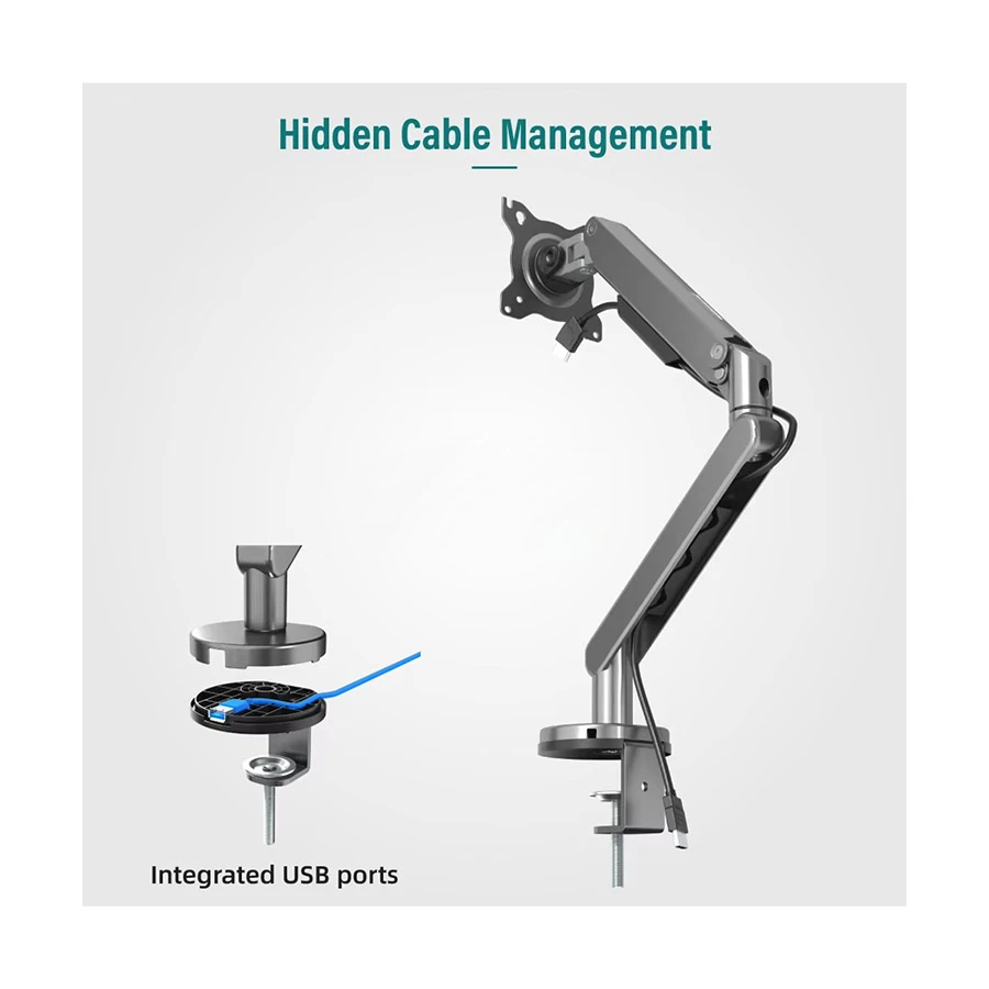 Kaloc DS120 17-32 Inch Adjustable Single Arm Monitor Desk Mount