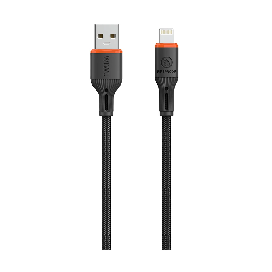 WiWU FlameGuard Wi-C095 USB to Lightning Cable 1.2 Meter Black