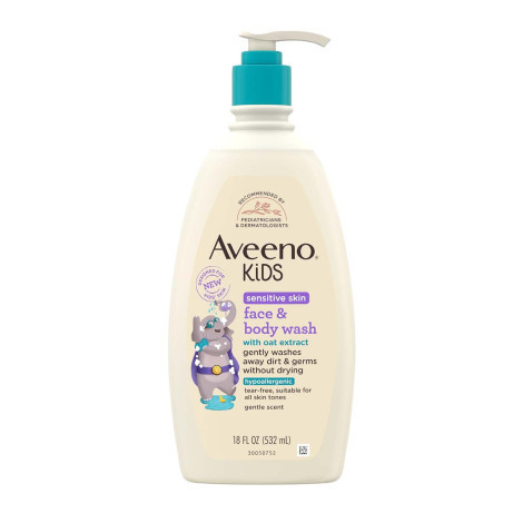 Aveeno Kids Sensitive Skin Face & Body Wash 532ml (Canada)