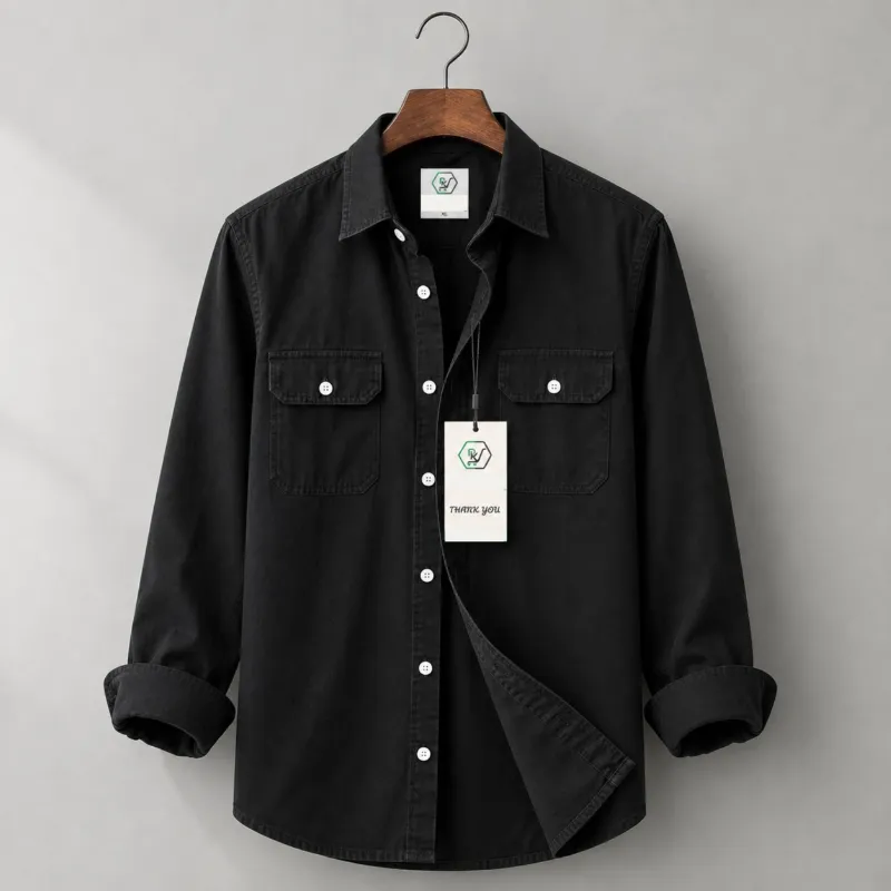 Men's Oxford Cotton Double Pocket Full Sleeve Shirt