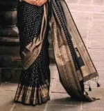 Dhupian Saree with Afsan and Block Print, Blouse Piece