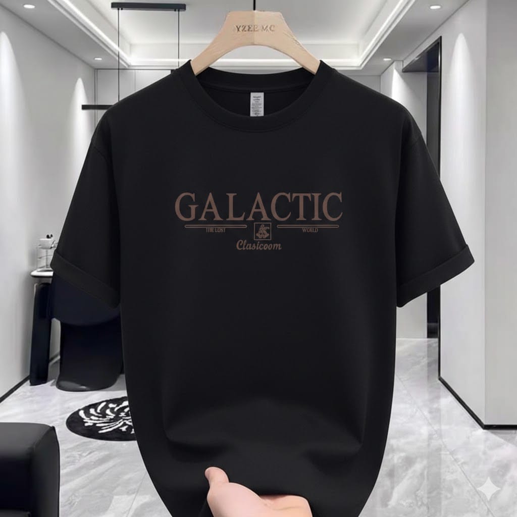 Men's 220 GSM Drop Shoulder Printed T-Shirt, Soft Cotton-Spandex