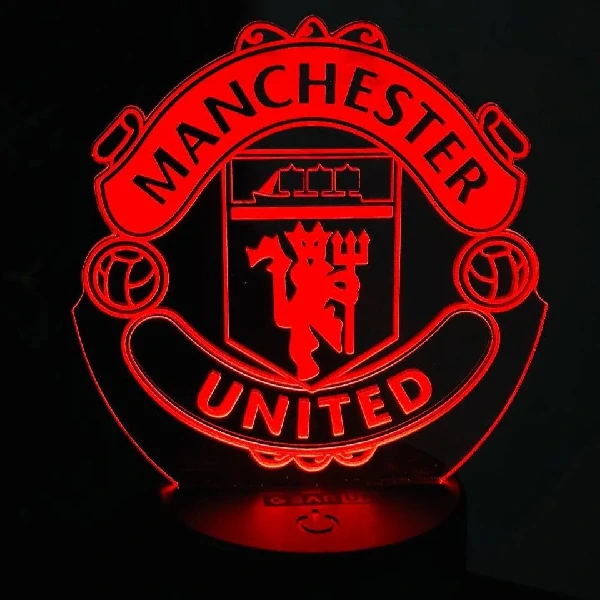 GearUP Acrylic Multicolor Night Lamp Black (Manchester United F.C.)