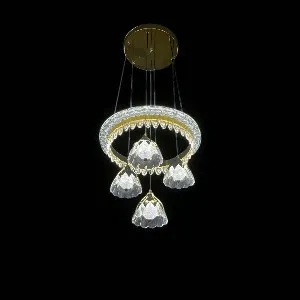 Qulik Petal-Shaped Crystal Hanging LED Chandelier(QL-789)