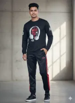 Men's Full Sleeve 180 GSM Mesh Tee and Suit Cloth Trouser, 4 Colours