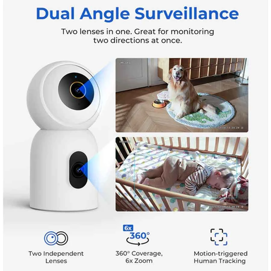 IMILAB C30 Dual 3K+3K White Home Security Dome Wi-Fi IP Camera (EU)