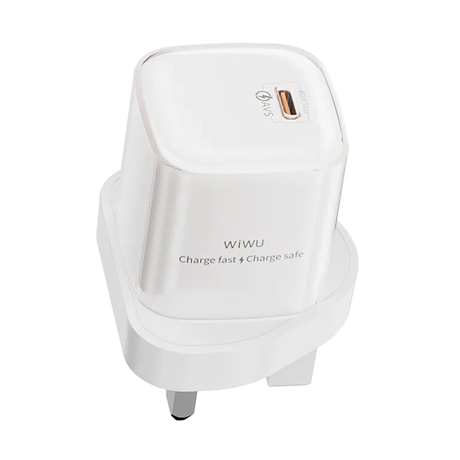 WiWU Jade 60W AVS GaN USB-C Charger White (UK)
