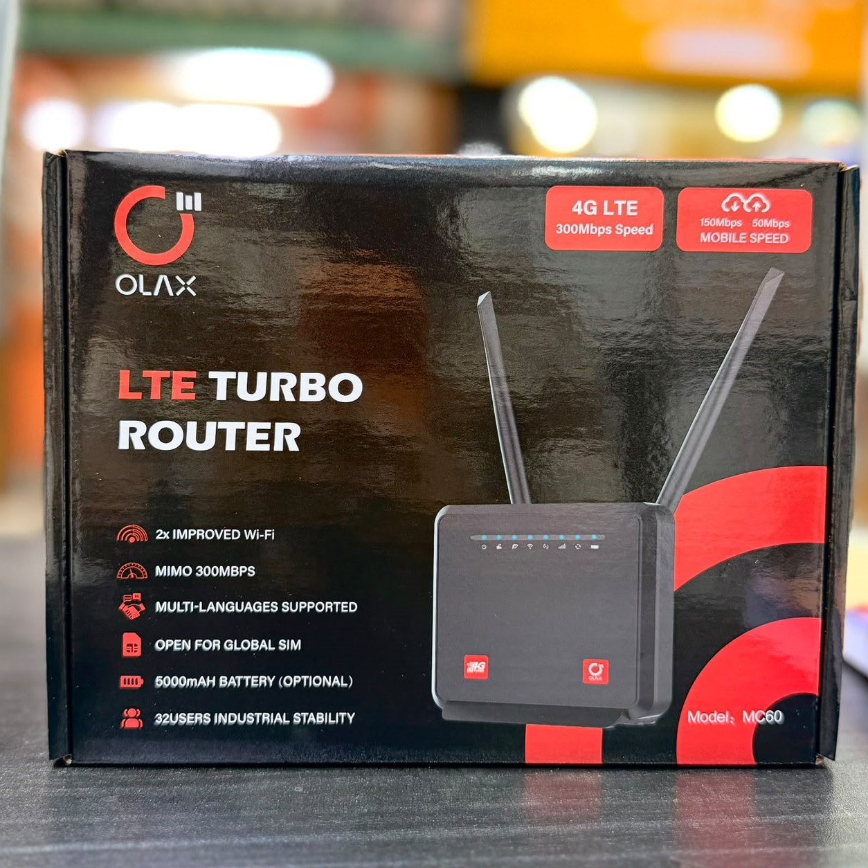 OLAX MC60 300Mbps Wi-Fi LTE Turbo Router 5000mah Battery