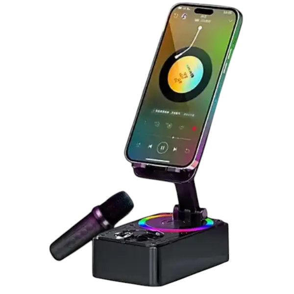 K98 Rotating Foldable Cell Phone Stand with Bluetooth Speaker