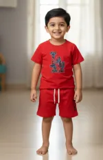 Boys' and Girls' Pure Cotton T-Shirt and Pant Set, 200/220 GSM