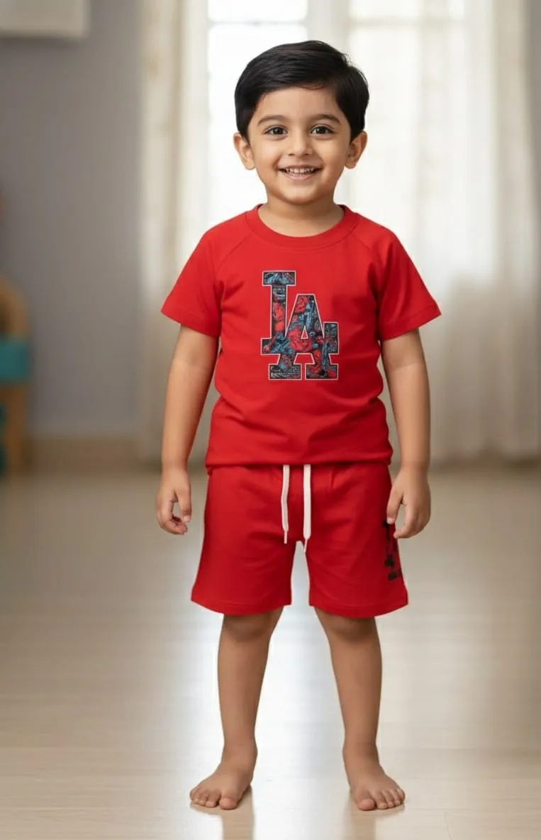 Boys' and Girls' Pure Cotton T-Shirt and Pant Set, 200/220 GSM