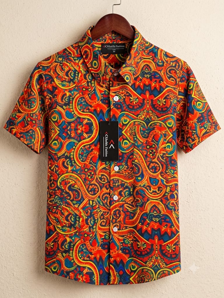 Men's Half Sleeve Micro Fabric Vertical Stripe Casual Shirt