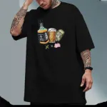 DTF Print Unisex Drop Shoulder T-Shirt, 200-220 GSM, 6 Colour Choices