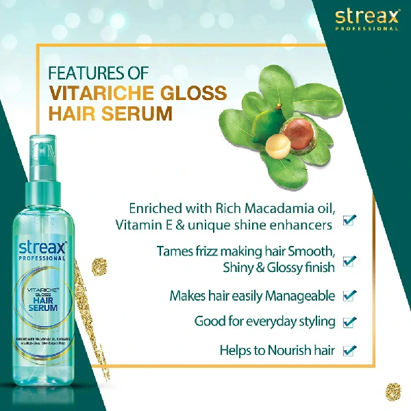 Streax Vitariche Gloss Hair Serum (115ml)