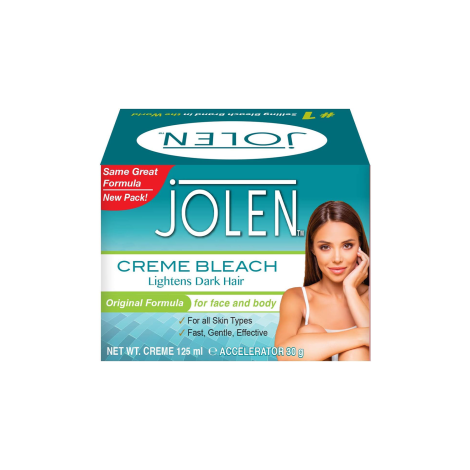 Jolen Creme Bleach Lightens Dark Hair Original Formula 125ml (UK)