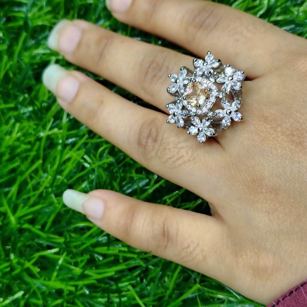 Imperial Violet Crystal Statement Ring