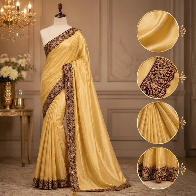 Premium Dupion Silk Saree with Blouse Piece | Soft & Elegant Traditional Wear for Wedding, Eid & Party
