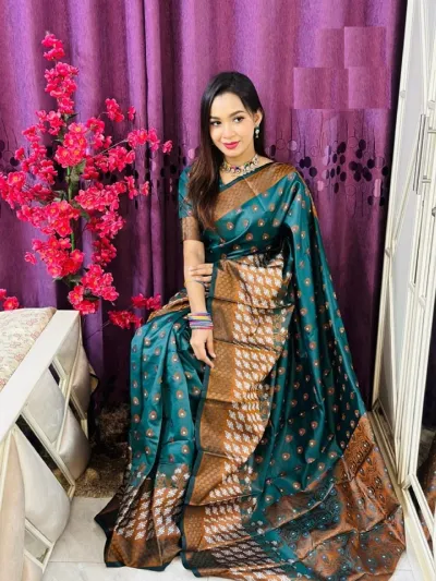 Soft Silk Katan Party Saree with Zari Weaving, 6 Colours