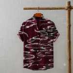 Men's Half Sleeve Micro Fabric Vertical Stripe Casual Shirt