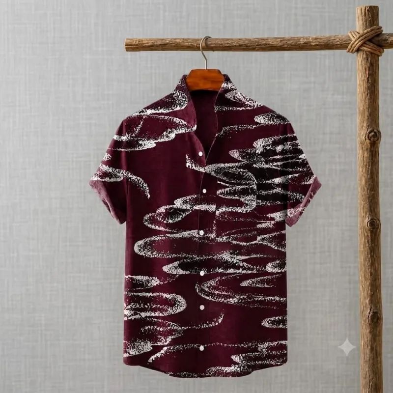 Men's Half Sleeve Micro Fabric Vertical Stripe Casual Shirt
