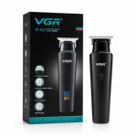 VGR V-937 Professional Cordless Hair & Beard Trimmer for Men – LCD Display, 500 Min Runtime, 2000mAh Battery, Zero Gap Stainless Steel Blade (Black)