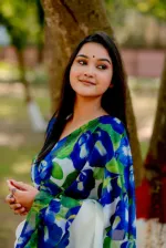 Women's Chanderi Silk Saree with Modern Digital Print, 5 Colours