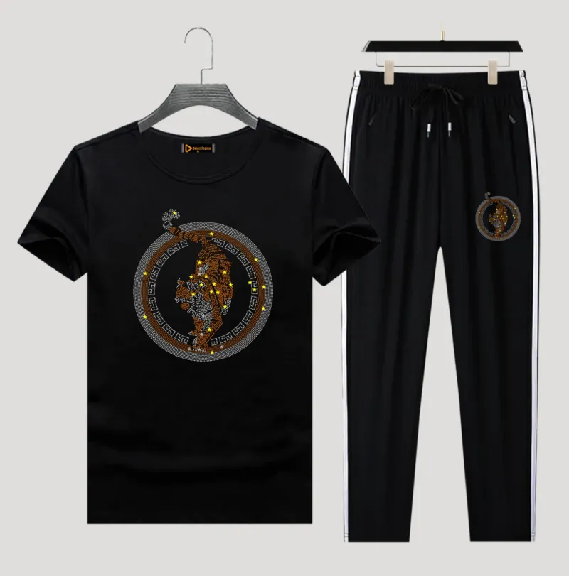 Men's Pure Cotton T-Shirt and Trouser Two-Piece Combo, 6 Colours