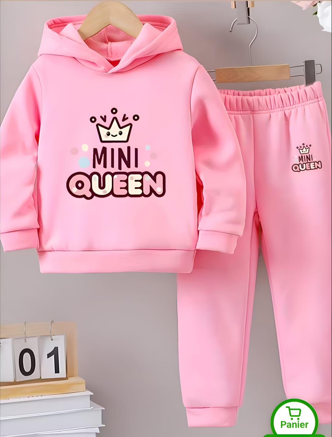 Infant and Kids DTF Print Hoodie Set, One Side Brush, 9 Sizes