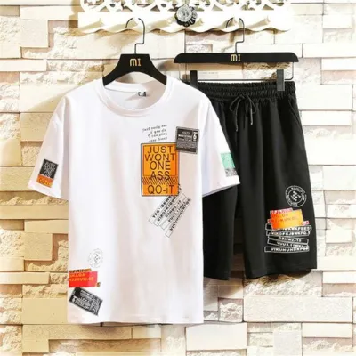 Men's P.P Fabric T-Shirt and No-Zip Pants Set, Sizes M to XL