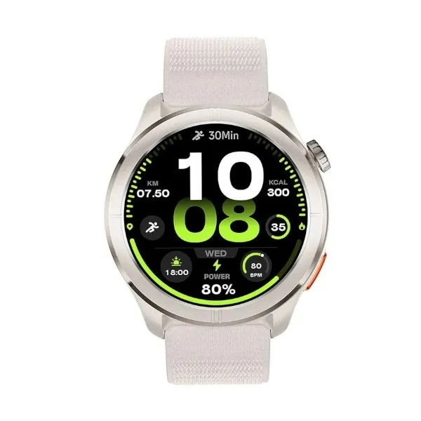 Haylou Solar Neo 2 Silver AMOLED Bluetooth Calling with Woven and Silicone Strap Smartwatch