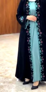 Abaya Koti Borka Dress, Dubai Cherry Embroidered