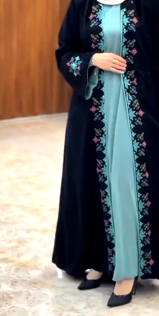 Abaya Koti Borka Dress, Dubai Cherry Embroidered