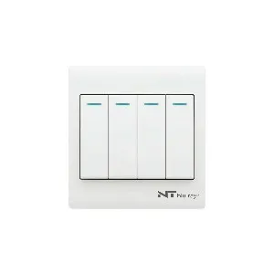 NT blu-ray Primo White 4 Gang 1/2 Way Switch