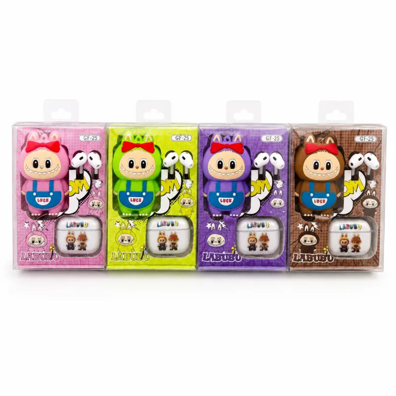 Labubu Doll Wireless Earbuds Set – Cute Pop Mart The Monsters Character Case with Crystal Clear Sound, Deep Bass & Bluetooth TWS Earphones