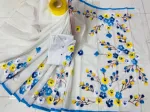 Hand Brush Print Couple Dress, Half Silk Saree and Dhupian Panjabi