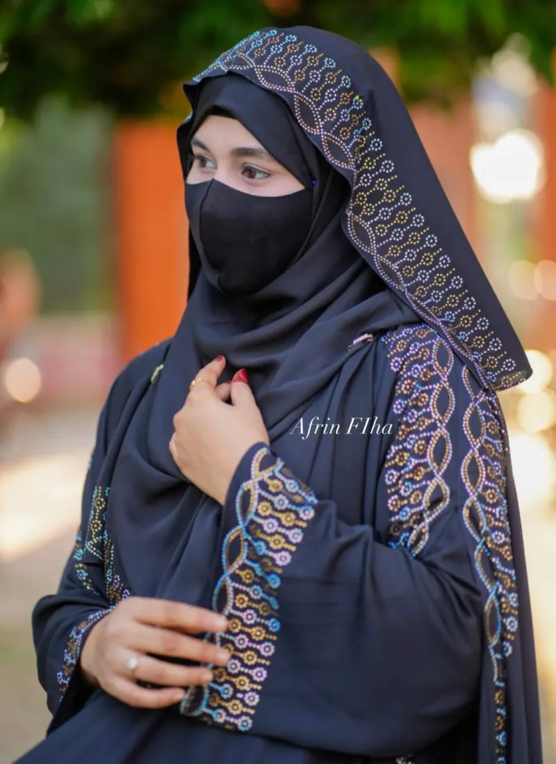 Sehzadi Abaya Full Set with Inner, Koti, Hijab and Stone Work