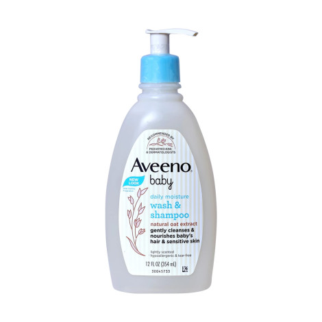 Aveeno Baby Daily Moisture Wash & Shampoo 354ml (India)