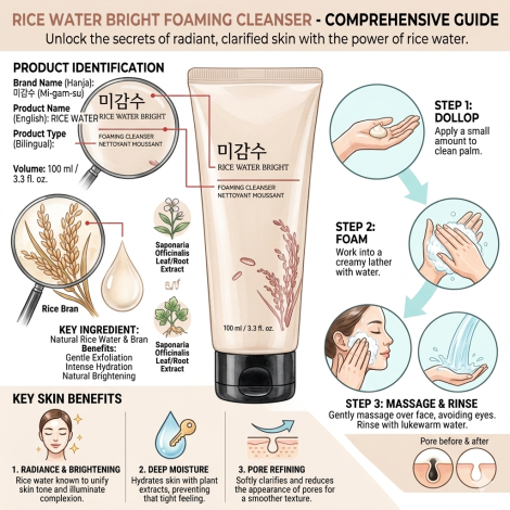The Face Shop Rice Water Bright Foaming Cleanser 100ml (Korea)