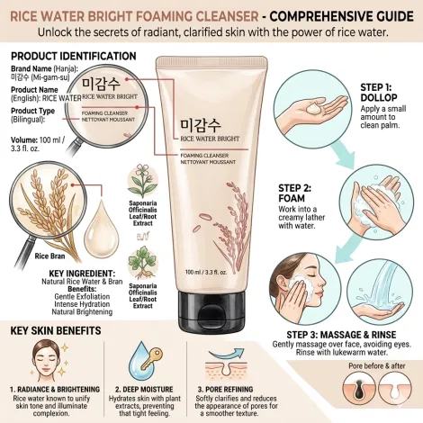 The Face Shop Rice Water Bright Foaming Cleanser 100ml (Korea)