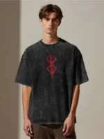 Men's Pure Cotton Acid Wash Drop Shoulder T-Shirt, 250 GSM, 6 Colours