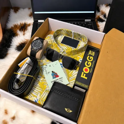 Men's Mixed Cotton Shirt Combo Gift Box, Sizes M to XXL